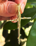 Nature's Cross, a Cross of Thorns, 14k or 18k Gold, Original Design by Seth K