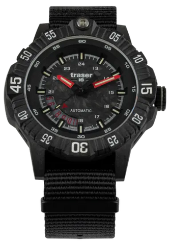 traser P99 A Tactical Carbon Swiss AUTOMATIC Tritium Military Watch, NATO Strap, 111355
