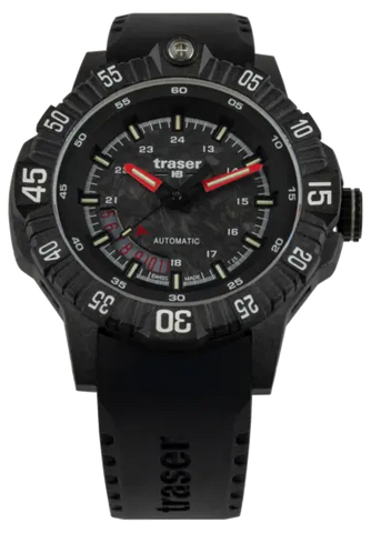 traser P99 A Tactical Carbon Swiss AUTOMATIC Tritium Military Watch, Rubber Strap, 110961