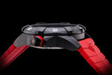 Protek PT1012R USMC – US Marine Corps Dive Watch, 300M WR, Black & Red with Tritium Illumination, Red Rubber Strap