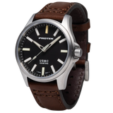 Protek PT3101 – Titanium USMC Field Watch, 100M WR, Black Dial with Tritium T100 Illumination, Leather Strap