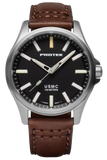 Protek PT3101 – Titanium USMC Field Watch, 100M WR, Black Dial with Tritium T100 Illumination, Leather Strap
