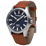 Protek PT3103 – Titanium USMC Field Watch, 100M WR, Blue Dial with Tritium T100 Illumination, Leather Strap