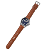 Protek PT3103 – Titanium USMC Field Watch, 100M WR, Blue Dial with Tritium T100 Illumination, Leather Strap