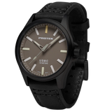 Protek PT3106 – Black Titanium USMC Field Watch, 100M WR, Sand Dial with Tritium T100 Illumination, Black Leather Strap