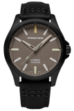 Protek PT3106 – Black Titanium USMC Field Watch, 100M WR, Sand Dial with Tritium T100 Illumination, Black Leather Strap