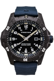 Protek PT1013B USMC – US Marine Corps Dive Watch, 300M WR, Black & Blue with Tritium Illumination, Blue Rubber Strap