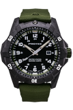 Protek PT1015G USMC – US Marine Corps Dive Watch, 300M WR, Black & Green with Tritium Illumination, Green Rubber Strap