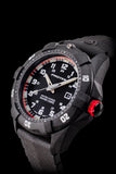 Protek PT1012 USMC – US Marine Corps Dive Watch, 300M WR, Black & Red with Tritium Illumination, Rubber Strap