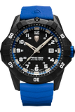 Protek PT1003B – Military Dive Watch, 300M WR, Black & Blue with Tritium Illumination, Blue Rubber Strap