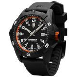 Protek PT1004 – Military Dive Watch, 300M WR, Black & Orange with Tritium Illumination, Rubber Strap