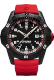 Protek PT1002R – Military Dive Watch, 300M WR, Black & Red with Tritium Illumination, Red Rubber Strap