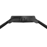 Protek PT3002 – Black Titanium Field Watch, 100M WR, Black Dial with Tritium T100 Illumination, Black Leather Strap