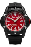 Protek PT1212 USMC Automatic – US Marine Corps Dive Watch, 300M WR, Black & Red with Tritium Illumination, Rubber Strap