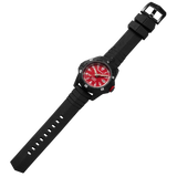 Protek PT1212 USMC Automatic – US Marine Corps Dive Watch, 300M WR, Black & Red with Tritium Illumination, Rubber Strap