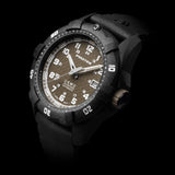 Protek PT1216 USMC Automatic – US Marine Corps Dive Watch, 300M WR, Black & Desert with Tritium Illumination, Rubber Strap
