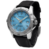 Protek PT2207 – Automatic Stainless Steel Military Dive Watch, 200M WR, Light Blue Dial with Tritium Illumination, Leather Strap