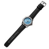 Protek PT2207 – Automatic Stainless Steel Military Dive Watch, 200M WR, Light Blue Dial with Tritium Illumination, Leather Strap