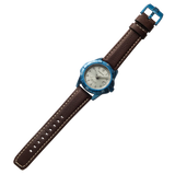 Protek PT2213 – Automatic Light Blue Stainless Steel Military Dive Watch, 200M WR, Light Gray Dial with Tritium Illumination, Leather Strap