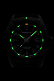 Protek PT2202 – Automatic Black Stainless Steel Military Dive Watch, 200M WR, Black Dial with Tritium Illumination, Leather Strap