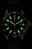 IsoBright ISO1211 Amphibian Dive Watch, 300 Meter WR, T100 Tritium Illuminated, Dive Strap