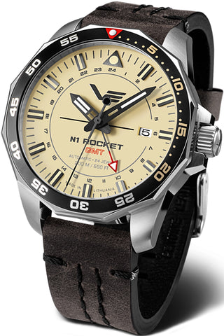 Vostok-Europe N1 Rocket Automatic GMT Pilot's Watch with Glowing Dial, NH34A-225A713