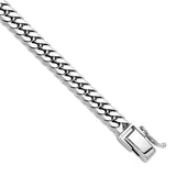 PLATINUM SOLID, Men's Heavy, Polished Diamond Cut Curb Bracelet