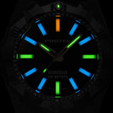 [NEW!] Protek PT4004 – Aggressor Dive Watch, 300M WR, Orange Dial with Tritium Illumination, Black Rubber Strap