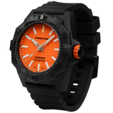 [NEW!] Protek PT4004 – Aggressor Dive Watch, 300M WR, Orange Dial with Tritium Illumination, Black Rubber Strap