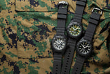 NEW! Protek PT4101SF USMC – Aggressor Dive Watch, 300M WR, Black Dial with Tritium Illumination, Black Rubber Strap