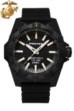 NEW! Protek PT4101SF USMC – Aggressor Dive Watch, 300M WR, Black Dial with Tritium Illumination, Black Rubber Strap