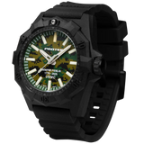 NEW! Protek PT4105SFC USMC – Aggressor Dive Watch, 300M WR, Jungle Camo Dial with Tritium Illumination, Black Rubber Strap
