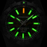 NEW! Protek PT4101SF USMC – Aggressor Dive Watch, 300M WR, Black Dial with Tritium Illumination, Black Rubber Strap