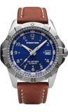 Protek PT2203 – Automatic Stainless Steel Military Dive Watch, 200M WR, Blue Dial with Tritium Illumination, Leather Strap