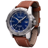 Protek PT2203 – Automatic Stainless Steel Military Dive Watch, 200M WR, Blue Dial with Tritium Illumination, Leather Strap