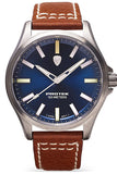 NEW! PT3003 Protek Titanium Field Watch, 100M WR, Mirror Finish Dark Blue Dial, Tritium T100, Leather