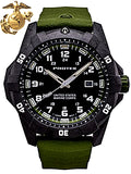 Protek Official United States Marine Corps Watch, 300 meters WR, Tritium, Green Accents, Green Rubber Strap, 1015G
