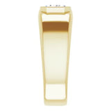 3 carat Radiant Cut Diamond, Bezel Set into a Men's 14k Gold Ring