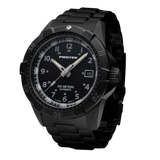 Protek PT2202BR – Automatic Black Stainless Steel Military Dive Watch, 200M WR, Black Dial with Tritium Illumination, Stainless Steel Bracelet