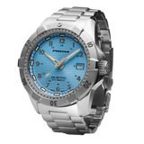 Protek PT2207BR – Automatic Stainless Steel Military Dive Watch, 200M WR, Light Blue Dial with Tritium Illumination, Stainless Steel Bracelet