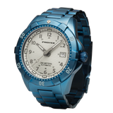 Protek PT2213BR – Automatic Light Blue Stainless Steel Military Dive Watch, 200M WR, Light Gray Dial with Tritium Illumination, Light Blue Stainless Steel Bracelet
