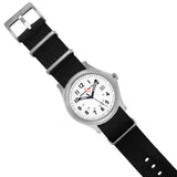 ArmourLite AL146 - RAILROAD Watch, Shatterproof Armourglass, 100M WR, Black Dial, Black Nylon Strap