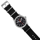 ArmourLite AL141 - Stainless Steel Tritium Field Watch, Shatterproof Armourglass, 100M WR, Black Dial, Black Nylon Strap