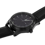 ArmourLite AL115 - Black Steel Tritium Field Watch, Shatterproof Armourglass, 100M WR, Black Dial, Black Leather Strap