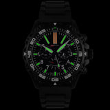 Isobrite ISO413 - Tritium T100 Military Watch, Shatterproof Armourglass, 200M WR, Black Dial, Black PU Band