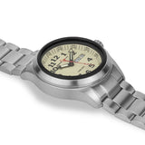 ArmourLite AL815 - Stainless Steel Tritium Military Watch, Shatterproof Armourglass, 100M WR, Creme Dial, Steel Bracelet