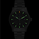 ArmourLite AL105 - Black Steel Tritium Field Watch, Shatterproof Armourglass, 100M WR, Black Dial, Steel Bracelet
