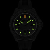 Isobrite ISO202 - Tritium T100 Military Watch, Shatterproof Armourglass, 200M WR, Black Dial, Black Silicone Band