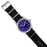 ArmourLite AL143 - Stainless Steel Tritium Field Watch, Shatterproof Armourglass, 100M WR, Blue Dial, Black Nylon Strap
