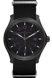 ArmourLite AL145 - Black Steel Tritium Field Watch, Shatterproof Armourglass, 100M WR, Black Dial, Black Nylon Strap